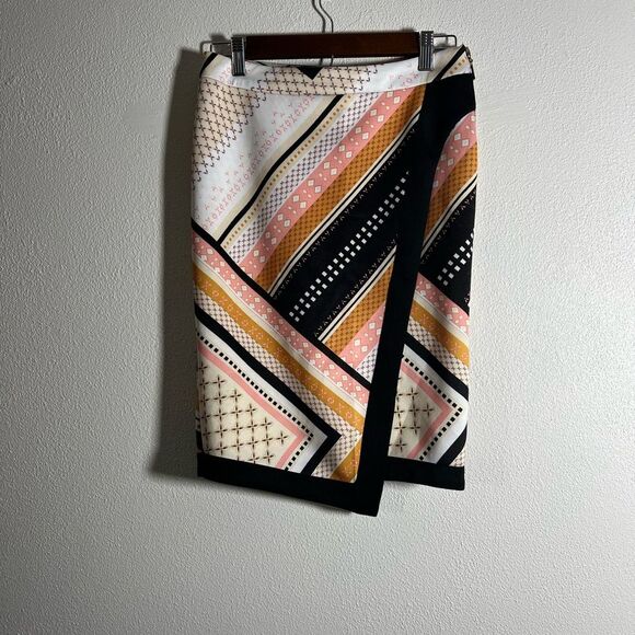 Bar III Dresses & Skirts - Bar iii geometric lines shapes faux wrap skirt NWT